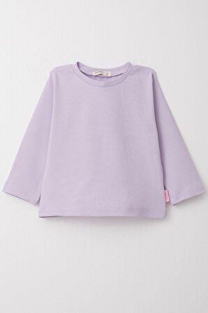 Kız Çocuk Uzun Kollu Tişört Basic 1-4 Yaş, Açık Lila