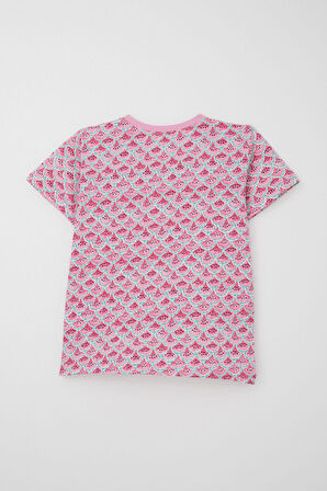 Breeze Kız Çocuk Şortlu Pijama Takım Karpuz Dilim Desenli 4-8 Yaş, Pembe