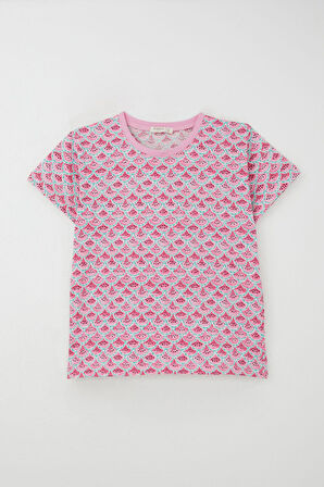 Breeze Kız Çocuk Şortlu Pijama Takım Karpuz Dilim Desenli 9-14 Yaş, Pembe