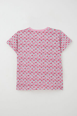 Breeze Kız Çocuk Şortlu Pijama Takım Karpuz Dilim Desenli 9-14 Yaş, Pembe
