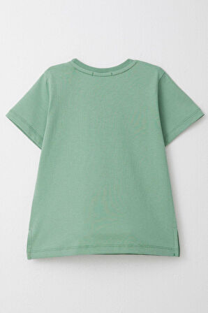 Breeze Erkek Çocuk Tişört Cool Yazı Armalı Cepli 1.5-5 Yaş, Mint Yeşili