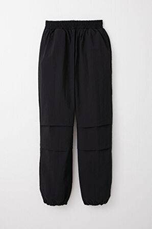 Breeze Kız Çocuk Paraşüt Jogger Paça Pantolon 6-12 Yaş, Siyah