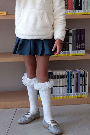 Breeze Kız Çocuk Pileli Etek Çıtçıtlı 7-12 Yaş, İndigo