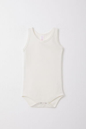 Breeze Kız Bebek Çıtçıtlı Atlet Zıbın Body Jakarlı 9 Ay-3 Yaş, Ekru