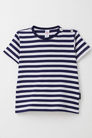Breeze Erkek Çocuk Tişört Patlı Çizgili 1-4 Yaş, Lacivert