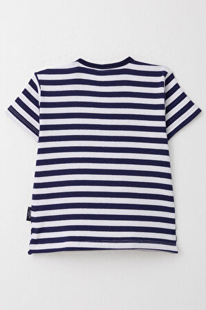 Breeze Erkek Çocuk Tişört Patlı Çizgili 1-4 Yaş, Lacivert