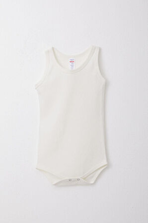 Breeze Erkek Bebek Çıtçıtlı Atlet Zıbın Body Jakarlı 9 Ay-3 Yaş, Ekru