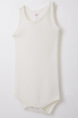 Breeze Erkek Bebek Çıtçıtlı Atlet Zıbın Body Jakarlı 9 Ay-3 Yaş, Ekru