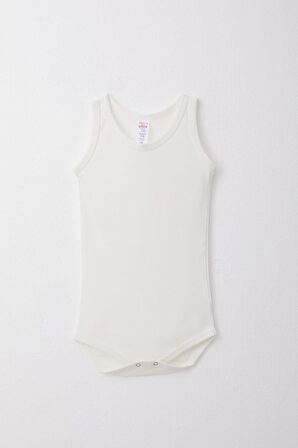 Breeze Erkek Bebek Çıtçıtlı Atlet Zıbın Body 9 Ay-3 Yaş, Ekru