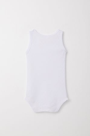 Breeze Kız Bebek Çıtçıtlı Atlet Zıbın Body Jakarlı Kalp Desenli 9 Ay-3 Yaş, Beyaz