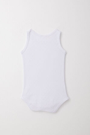 Breeze Erkek Bebek Çıtçıtlı Atlet Zıbın Body Jakarlı Kalp Desenli 9 Ay-3 Yaş, Beyaz