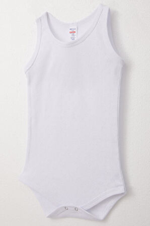 Breeze Erkek Bebek Çıtçıtlı Atlet Zıbın Body Jakarlı Kalp Desenli 9 Ay-3 Yaş, Beyaz