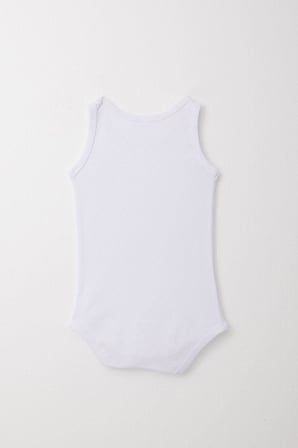 Breeze Erkek Bebek Çıtçıtlı Atlet Zıbın Body Jakarlı Kalp Desenli 9 Ay-3 Yaş, Beyaz
