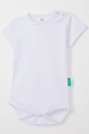 Breeze Erkek Bebek Çıtçıtlı Zıbın Body Basic 9 Ay-3 Yaş, Beyaz