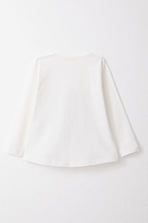 Breeze Kız Bebek Taytlı Takım Sevimli Dostlar Temalı Ayıcık Baskılı 9 Ay-3 Yaş, Beyaz