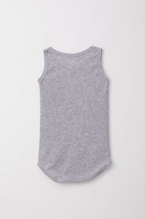 Breeze Erkek Bebek Çıtçıtlı Atlet Zıbın Body Jakarlı 9 Ay-3 Yaş, Gri Melanj
