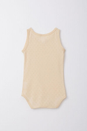 Breeze Erkek Bebek Çıtçıtlı Atlet Zıbın Body Jakarlı 9 Ay-3 Yaş, Krem