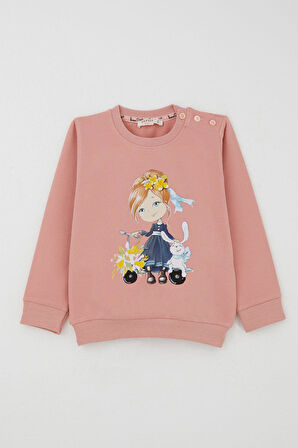 Breeze Kız Çocuk Eşofman Takım Scooter Kız Baskılı 1.5-5 Yaş, Gülkurusu