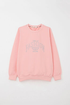 Breeze Kız Çocuk Eşofman Takım Moda Temalı Yazı Nakışlı 8-12 Yaş, Pembe