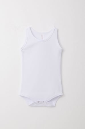 Breeze Kız Bebek Atlet Zıbın Body Çizgili 9 Ay-3 Yaş, Beyaz