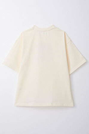 Breeze Erkek Çocuk Tişört Yazı Baskılı 8-14 Yaş, Krem