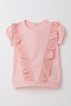 Breeze Kız Çocuk Tişört Güpürlü 1.5-5 Yaş, Pembe