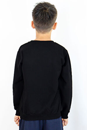 Breeze Erkek Çocuk Sweatshirt Motivasyon Temalı 8-12 Yaş, Siyah