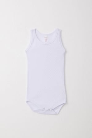 Breeze Kız Bebek Çıtçıtlı Atlet Zıbın Body Jakarlı 9 Ay-3 Yaş, Beyaz