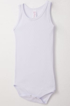 Breeze Kız Bebek Çıtçıtlı Atlet Zıbın Body Jakarlı 9 Ay-3 Yaş, Beyaz