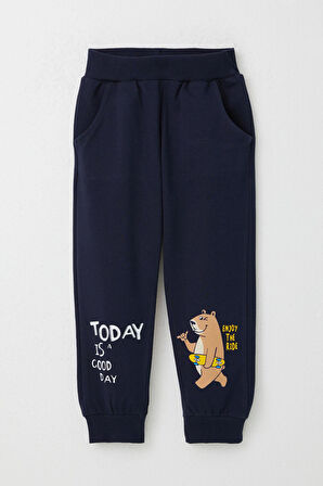 Breeze Erkek Çocuk Eşofman Takım Kaykaycı Ayıcık Baskılı 1-4 Yaş, Su Yeşili