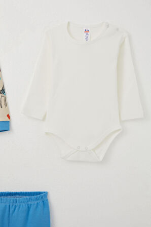 Breeze Erkek Bebek Zıbınlı 3 Lü Takım Benekli Zürafa Desenli 4 Ay-1 Yaş, Bej