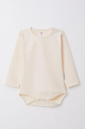 Breeze Erkek Bebek Çıtçıtlı Zıbın Body Basic 9 Ay-3 Yaş, Krem