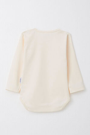 Breeze Erkek Bebek Çıtçıtlı Zıbın Body Basic 9 Ay-3 Yaş, Krem