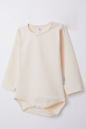 Breeze Erkek Bebek Çıtçıtlı Zıbın Body Basic 9 Ay-3 Yaş, Krem