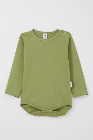 Breeze Erkek Bebek Çıtçıtlı Zıbın Body Basic 9 Ay-3 Yaş, Haki Yeşil