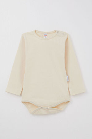 Breeze Erkek Bebek Çıtçıtlı Zıbın Body Basic 9 Ay-3 Yaş, Krem