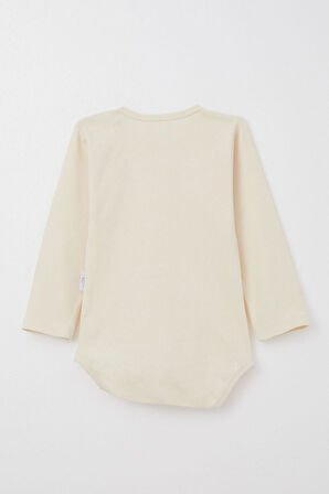 Breeze Erkek Bebek Çıtçıtlı Zıbın Body Basic 9 Ay-3 Yaş, Krem