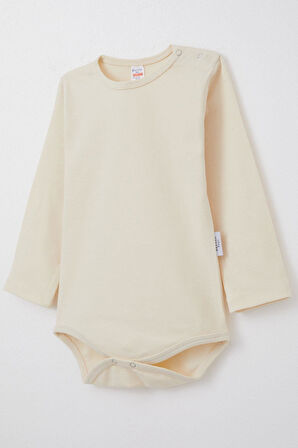 Breeze Erkek Bebek Çıtçıtlı Zıbın Body Basic 9 Ay-3 Yaş, Krem