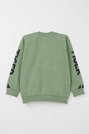 Breeze Erkek Çocuk Eşofman Takım Kulakları Hareketli Kaplancık Nakışlı 1-4 Yaş, Mint Yeşili