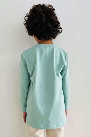 Breeze Erkek Çocuk Uzun Kollu Tişört Basic 5-14 Yaş, Mint Yeşili