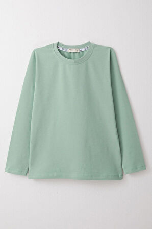 Breeze Erkek Çocuk Uzun Kollu Tişört Basic 5-14 Yaş, Mint Yeşili