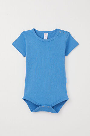 Breeze Erkek Bebek Çıtçıtlı Zıbın Body Basic 9 Ay-3 Yaş, Mavi