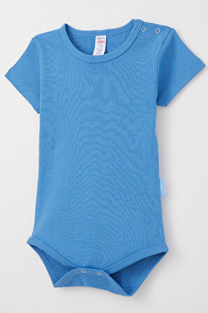 Breeze Erkek Bebek Çıtçıtlı Zıbın Body Basic 9 Ay-3 Yaş, Mavi