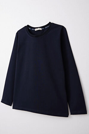 Breeze Erkek Çocuk Uzun Kollu Tişört Basic 5-14 Yaş, Lacivert