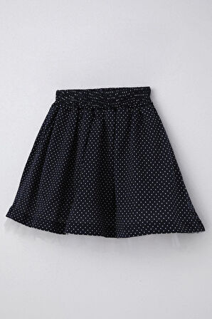 Breeze Kız Çocuk Etek Puantiye Desenli Tüllü 3-10 Yaş, Lacivert