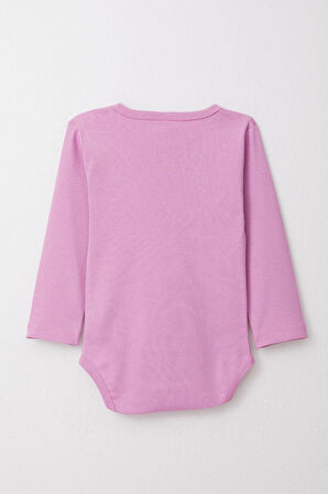 Breeze Kız Bebek Çıtçıtlı Zıbın Body Sevimli Yavru Zebra Baskılı 9 Ay-3 Yaş, Lila