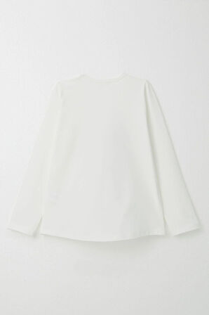 Breeze Kız Çocuk Taytlı Takım Ayakkabı Baskılı 4-9 Yaş, Ekru