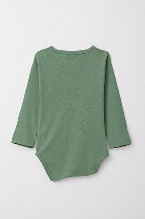 Breeze Erkek Bebek Çıtçıtlı Zıbın Body Araba Baskılı 9 Ay-3 Yaş, Yeşil