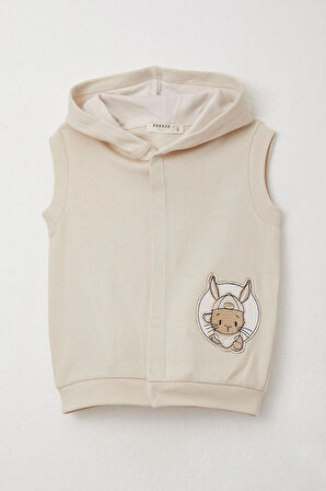 Breeze Erkek Bebek Zıbınlı 3 Lü Takım Sevimli Tavşancık Armalı 4 Ay-1 Yaş, Bej