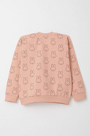 Breeze Kız Çocuk Eşofman Takım Sevimli Tavşancık Desenli 1-4 Yaş, Somon